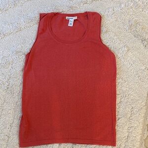 Mango Coral Red Knit Scoop Neck Tank Small